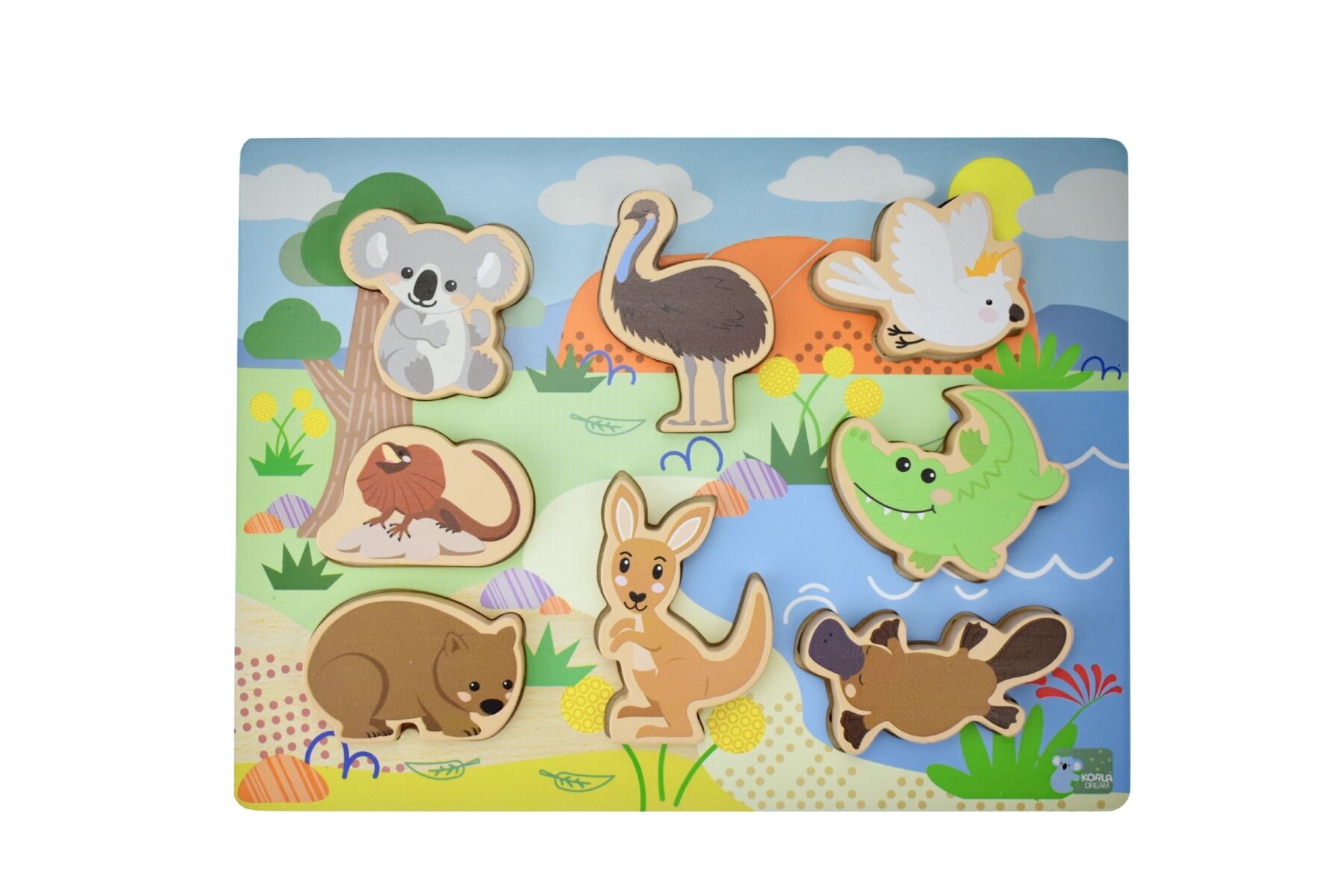 BUSH BUDDIES AUSTRALIAN ANIMALS WOODEN CHUNKY PUZZLE